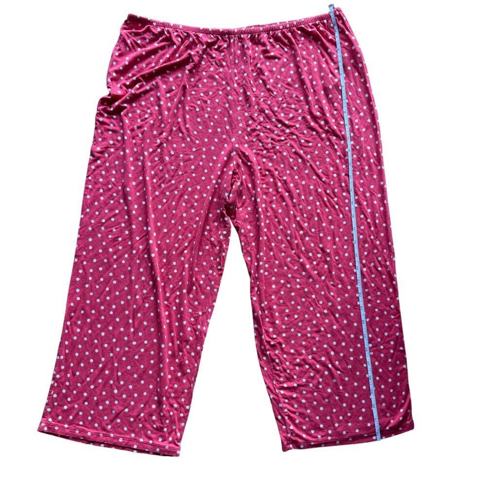 Ellen Tracy Pink White Polka Dot Pajama Top Pants Size XL Matching Set - Picture 9 of 10